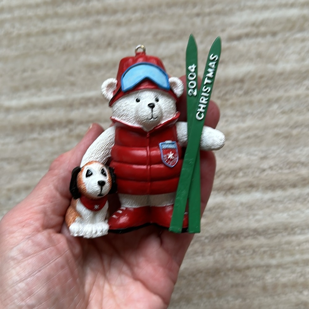 Dayton Hudson Santabear Ornament 2004 Skiing Santa Bear Marshall Fields - Picture 8 of 16